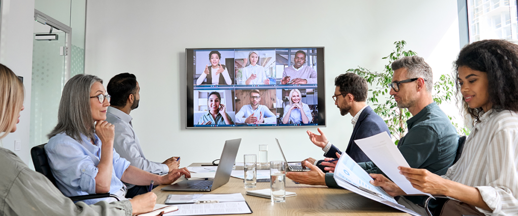 Boardroom Meeting With Office TV