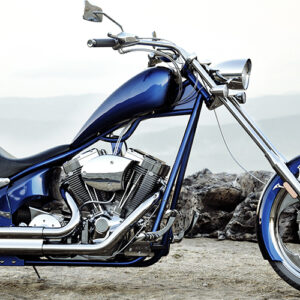 Chopper Motorcycle At The Beach