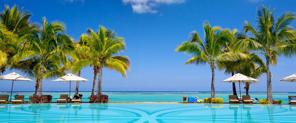 Hotel Pool And Palm Trees