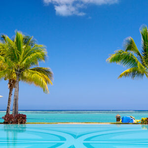 Hotel Pool And Palm Trees