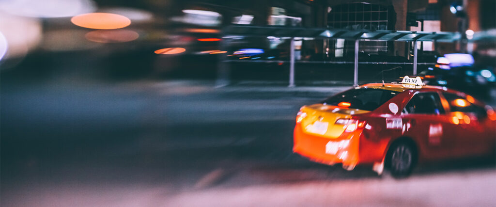 Taxi At Night On The Streets