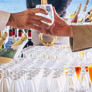 Two People Cheers At An Event