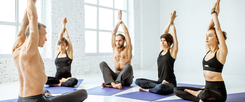 Yoga Class In A Yoga Studio