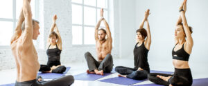 Yoga Class In A Yoga Studio