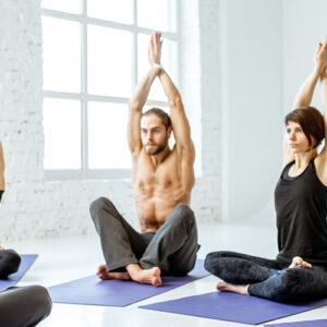 Yoga Class In A Yoga Studio