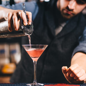 Bartender Making A Cosmopolitan