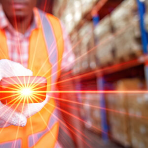 Mobile Barcode Scanner In A Warehouse