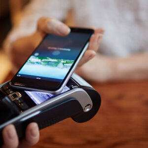 Paying By Phone In A Cafe