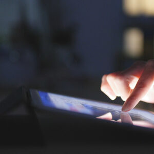 Tablet Being Used At Night
