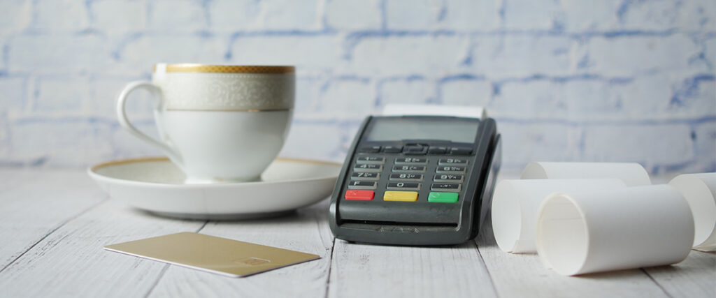 Cafe Receipt Printer On Table